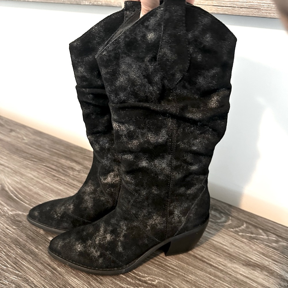 Vaneli Catkin Western Heeled Pull on slouch boot Black/silver - Picture 5 of 12